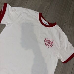 Parke Women's White Tee with Red Trim